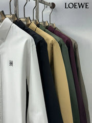 Loewe Dark Olive Embroidery Logo Shirt With Premium Box Packing