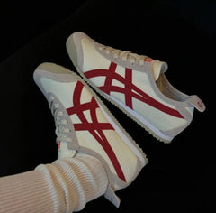 Onitsuka Tiger Mexico 66 VIN Beige White Red 7A Premium Sneakers (D-2068)