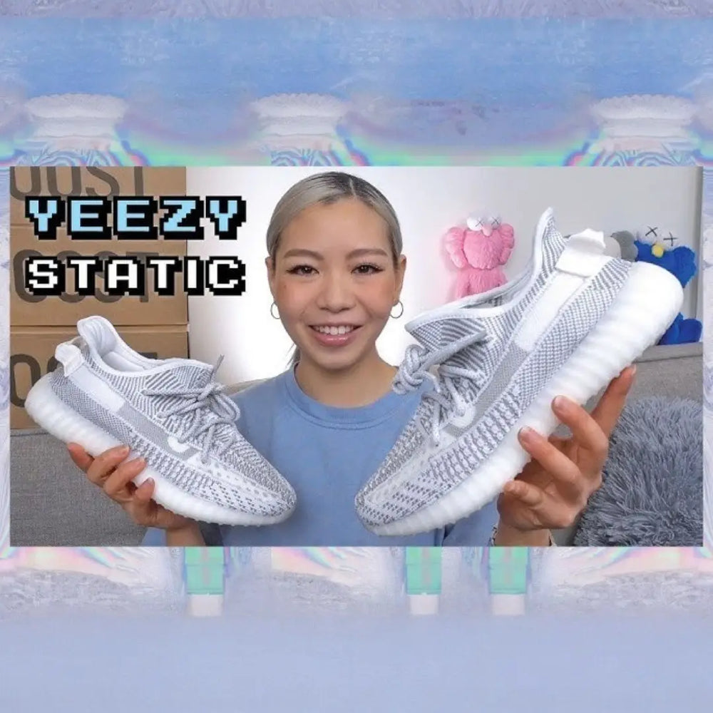 Adidas Yeezy 350 V2 Static Reflective Girls Semi UA 7A Quality Full Kit Accessories (D-2062)