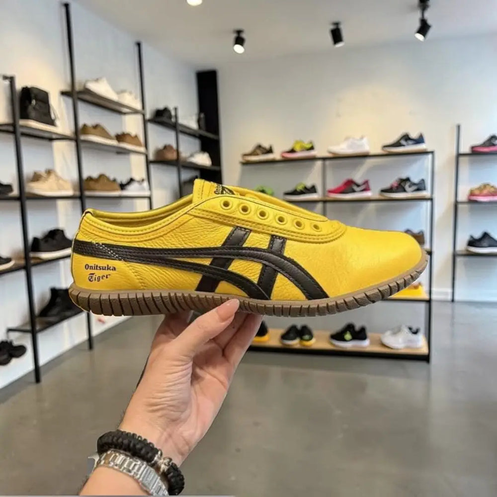 Onitsuka Tiger Tsunahiki Slip-On Sunflower Yellow Black 7A Premium D-2060