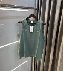 Gym Shark Aqua Green Embroidery Logo Premium Sando