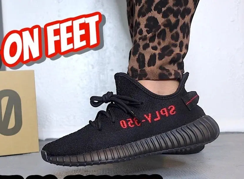 Adidas Yeezy 350 V2 Bred Black Red for Girls Semi-UA 7A Quality D-2024
