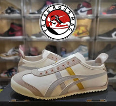 Onitsuka Tiger Mexico 66 Slip On Beige Grey Yellow Leather Sneaker D-2045