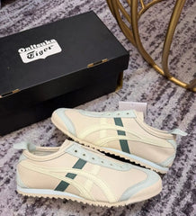 Onitsuka Tiger Mexico 66 Slip-On Beige Green Mens 7A Premium D-2042