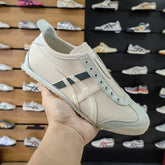 Onitsuka Tiger Mexico 66 Slip-On Beige Green Mens 7A Premium D-2042