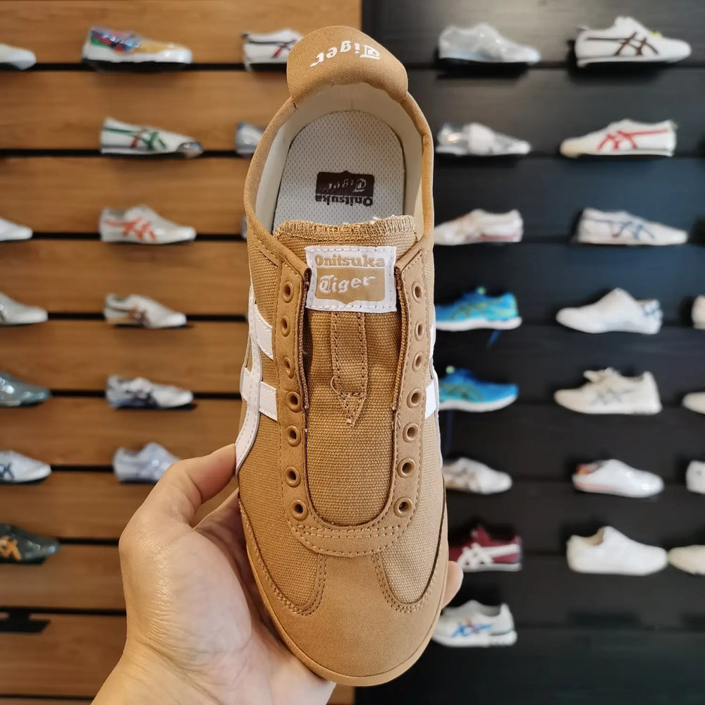 Onitsuka Tiger Mexico 66 Slip On Tan White Desert White Sneakers D-2040