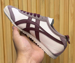 Onitsuka Tiger Mexico 66 Beige Burgundy Mens 7A Premium Sneakers (D-2038)
