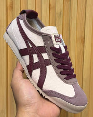 Onitsuka Tiger Mexico 66 Beige Burgundy Mens 7A Premium Sneakers (D-2038)