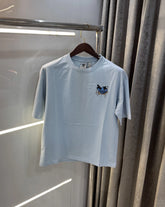 Adidas Sky Blue Logo Print Imported Oversized T-Shirt