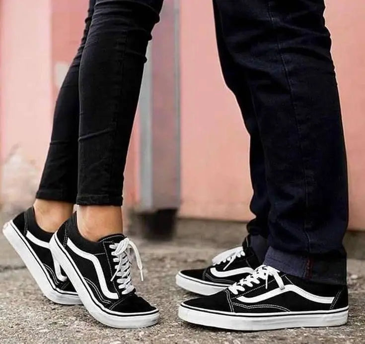 Vans Old Skool Black White for Girls 7A Premium Sneakers(D-1173)