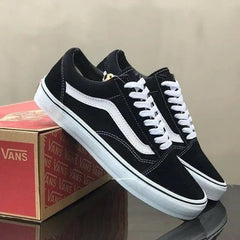 Vans Old Skool Black White for Girls 7A Premium Sneakers(D-1173)