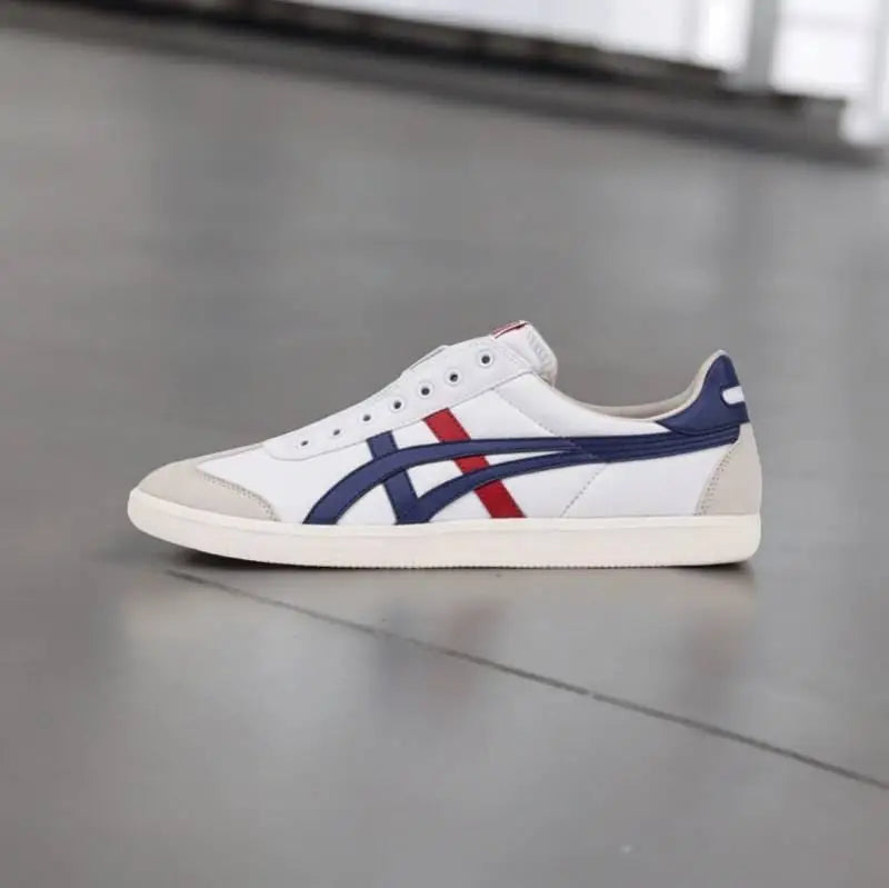 Onitsuka Tiger Tokuten Slip-On White Blue Red Mens 7A Premium D-1654 P-1
