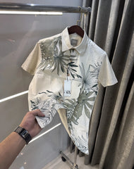Zara Beige Green 9 Premium Linen Shirt