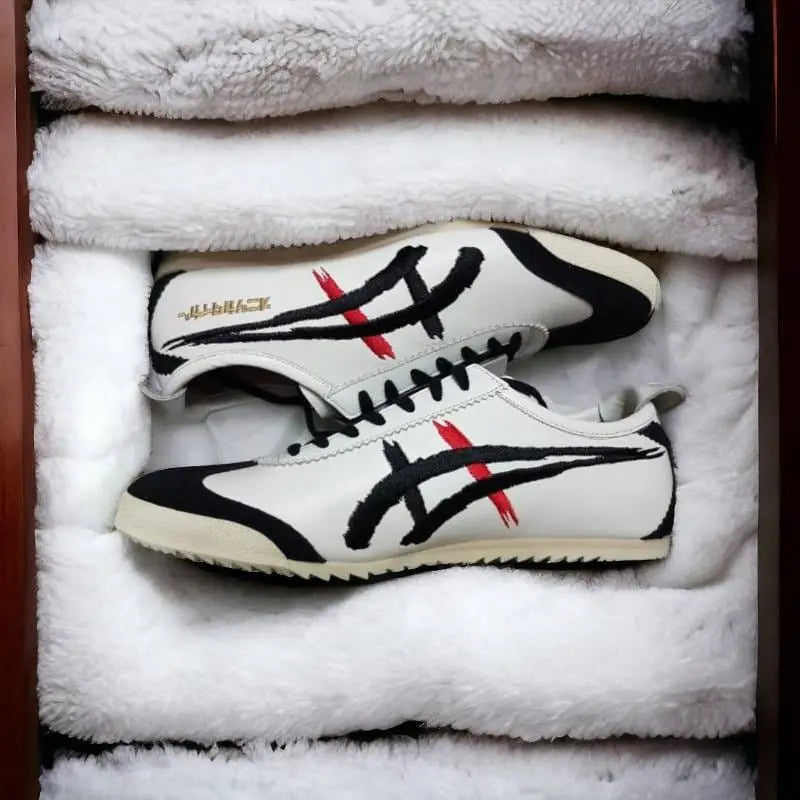 Onitsuk_a Tiger Mexico 66 Deluxe Kabuki White Black Red 7A Premium (D-1661 P-1)