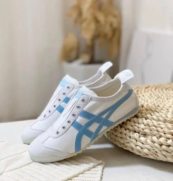 Onitsuk_a Tiger Mexico 66 Slip-On Light Blue White Girls 7A Premium (D-1747)