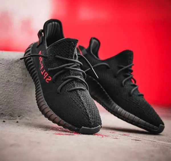 Adida_s Yeezy 350 V2 Core Black Red Semi UA 7A Quality Full Accessories (D-1801)