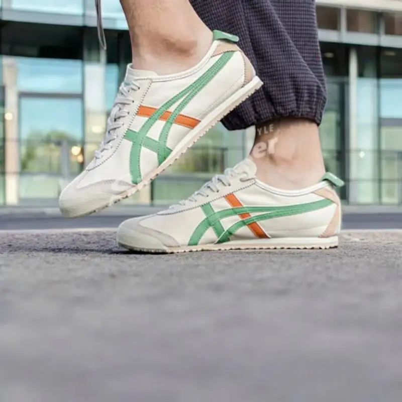 Onitsuka Tiger Mexico 66 Cream Green Orange Girls 7A Premium First Copy D-1839