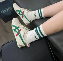 Onitsuka Tiger Mexico 66 Cream Green Orange Girls 7A Premium First Copy D-1839