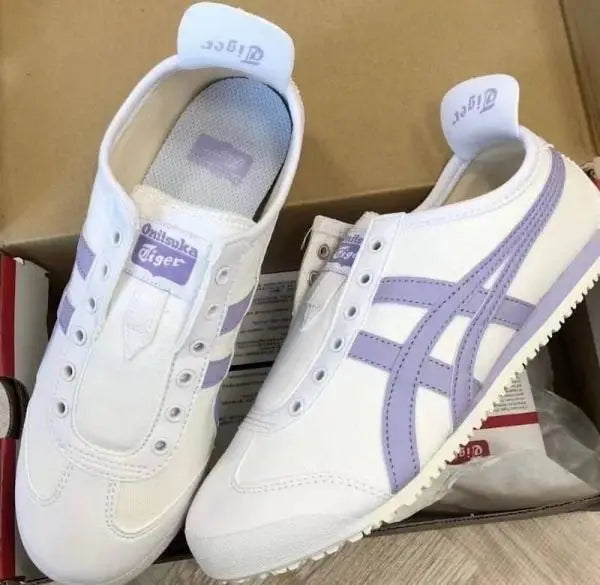 Onitsuk_a Tiger Mexico 66 Slip-On White Purple Girls First Copy Sneakers D-1846