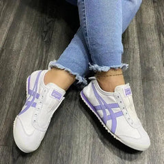 Onitsuk_a Tiger Mexico 66 Slip-On White Purple Girls First Copy Sneakers D-1846