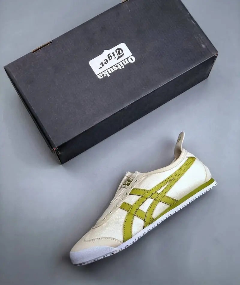 Onitsuk_a Tiger Mexico 66 Canvas Slip-On - White Green Girls First Copy (D-1847)