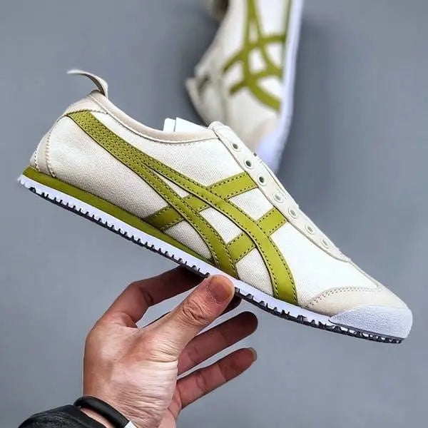 Onitsuk_a Tiger Mexico 66 Canvas Slip-On - White Green Girls First Copy (D-1847)