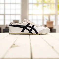 Onitsuk_a Tiger Mexico 66 White Black Classic Girls Leather Sneakers D-2000