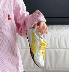 Pum_a Bella UT Canvas - WhiteYellow Girls Premium First Copy Sneakers D-1974