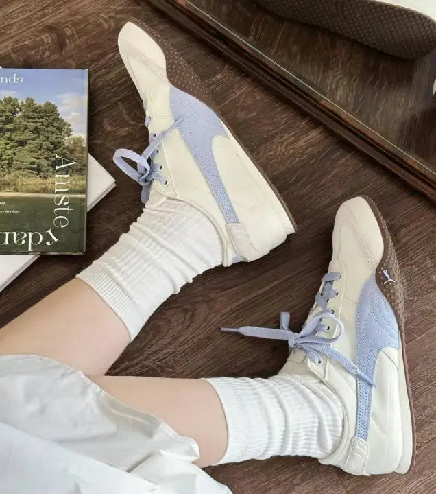 Pum_a Bella UT Canvas White Blue for Girls 7A Premium Quality D-1972