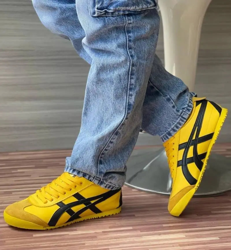 Onitsuk_a Tiger Mexico 66 Yellow Black Mens First Copy Iconic Sneakers D-1871