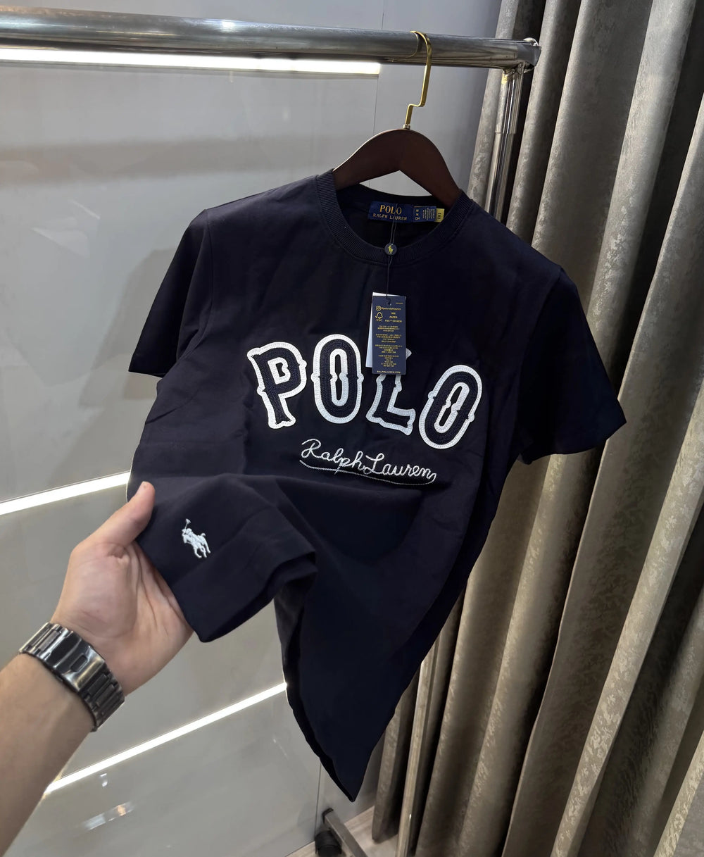 Ralph Lauren Navy Blue Logo Work Premium T-Shirt