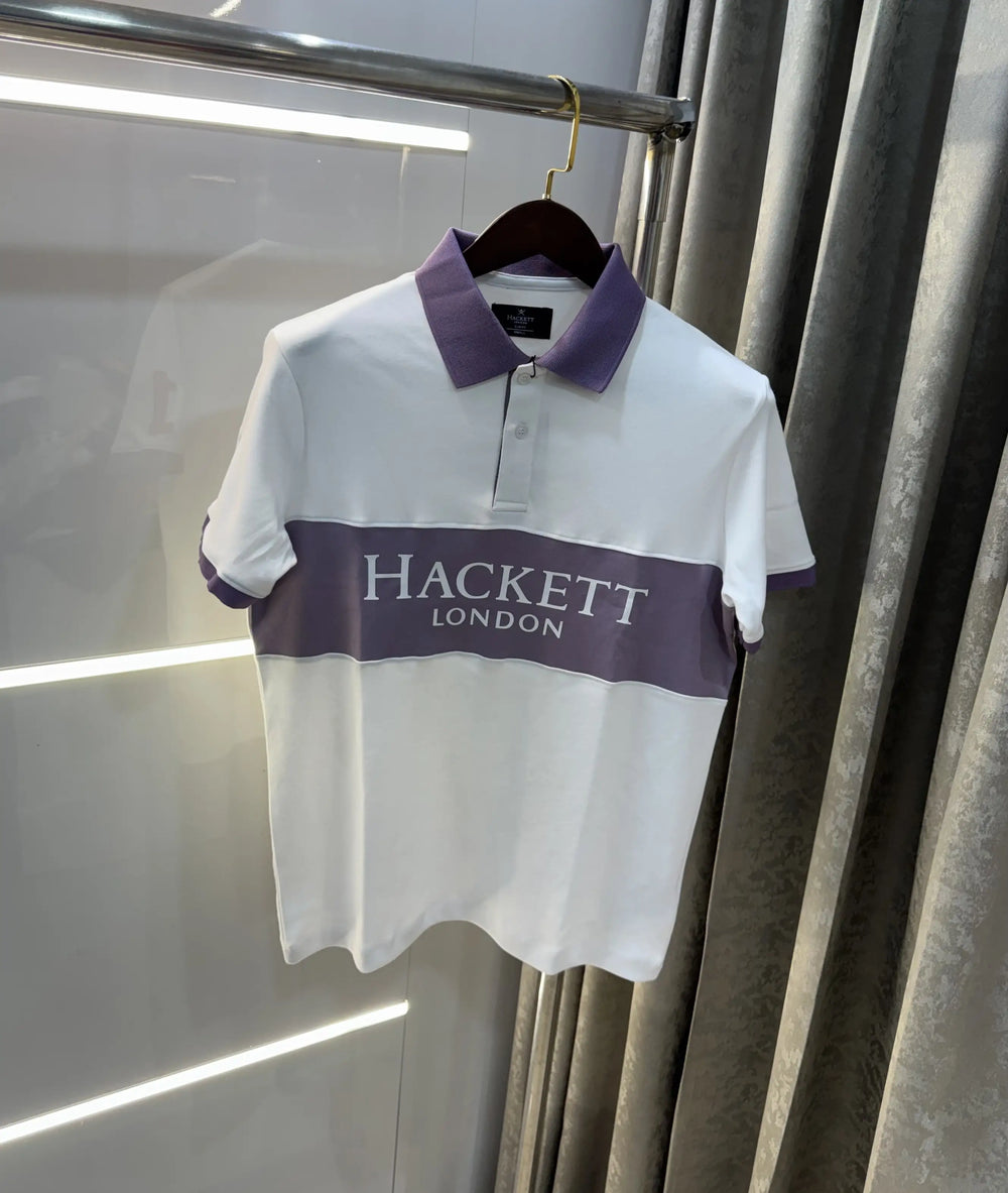 Hacke t White Logo Work Premium Polo T-Shirt