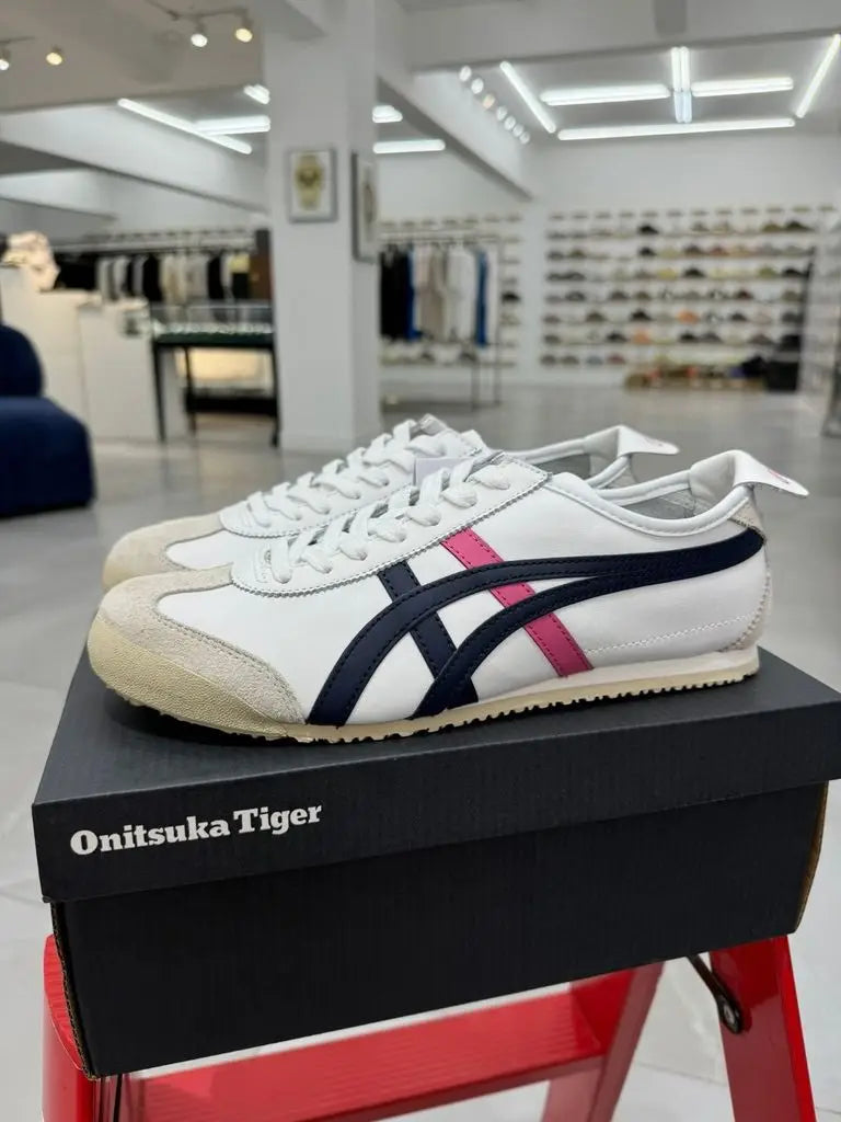 Onitsuk_a Tiger Mexico 66 WhiteBluePink Girls Premium First Copy Sneakers D-1959