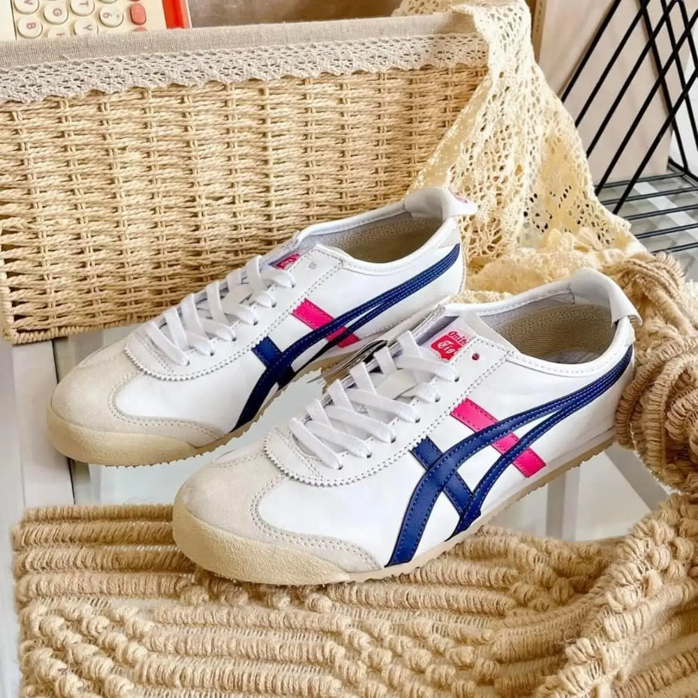 Onitsuk_a Tiger Mexico 66 WhiteBluePink Girls Premium First Copy Sneakers D-1959