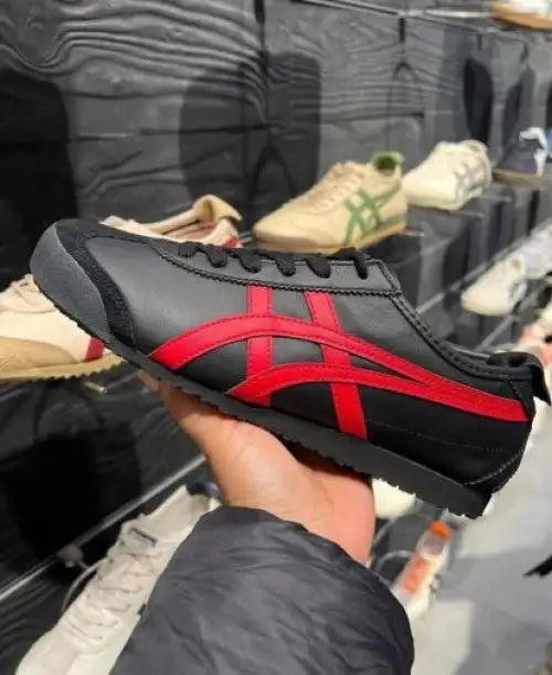Onitsuk_a Tiger Mexico 66 Black Classic Red Mens First Copy Sneakers D-1946