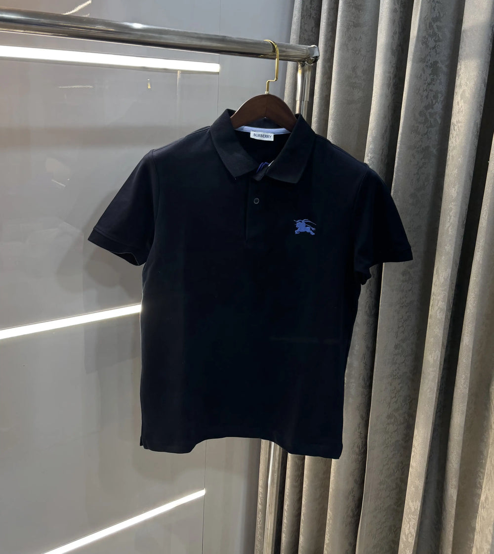 Burberr y Navy Blue Embroidery Logo Premium Classic Polo T-Shirt
