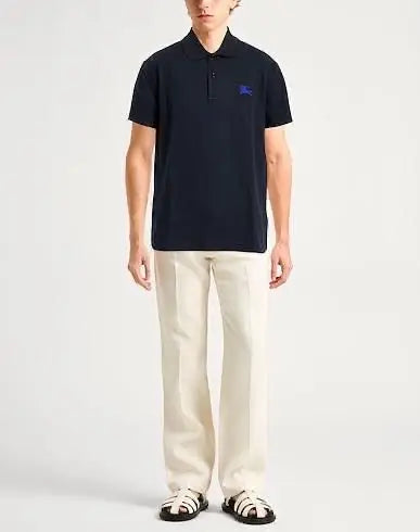 Burberr y Navy Blue Embroidery Logo Premium Classic Polo T-Shirt