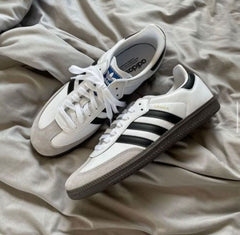 Adidass Samba Leather White Black Womens