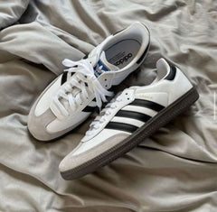 Adidass Samba Leather White Black Womens