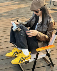 Onitsuk_a Tiger Mexico 66 - YellowBlack Girls Premium First Copy Sneakers D-1915