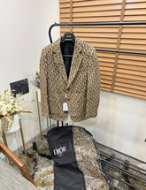 Christian Dio_r Turkey Imported Jacquard Fabric Monogram Print Premium Blazer With Brand Packaging