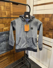 Loui_s Vuitton Monogram Embossed Imported Velvet Premium Zipper Hoodie