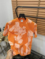 Christian Dio_r Embossed Print Premium Tie Dye Drop Shoulder T-shirt