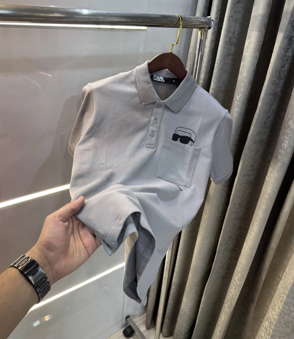 Karl Lagerfled Grey Imported Polo T-Shirt