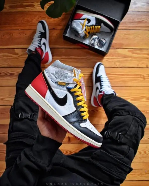 Nik_e Jordan Retro 1 High X Union Black Toe Leather Surplus Semi UA