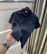 Burberr y Navy Blue Embroidery Logo Premium Classic Polo T-Shirt