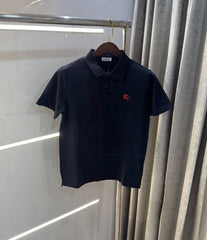Burberr y Navy Blue Embroidery Logo Premium Classic Polo T-Shirt