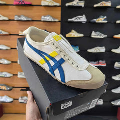 Onitsuka Tiger Mexico 66 Slip-On White Directoire Blue Yellow Mens Premium Copy D-1924