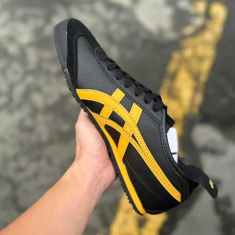 Onitsuka Tiger Mexico 66 BlackYellow Mens Premium First Copy Sneakers D-1911