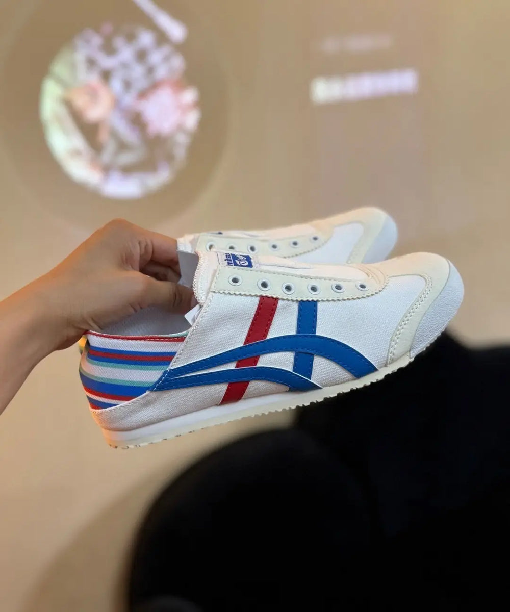 Onitsuka Tiger Mexico 66 Slip-On White Blue Red Girls D-1894